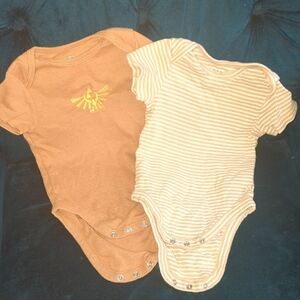 Brown and Cream Onesies With Custom Embroidery